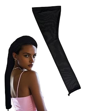 Upgraded Hair Weave Sleeve for Locs - Highly Elastic and Strong Design Wraps The Hair In All Directions, Comfortable, Breathable Suitable for Black Women. black