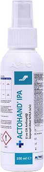ACTOHAND  IPA 100 ml   Hand and Skin Antiseptic | Fast Acting Disinfectant Containing 75% Isopropyl Alcohol | Effective Protection Against Harmful Microorganisms | Skin-Friendly, Quick-Drying Formula