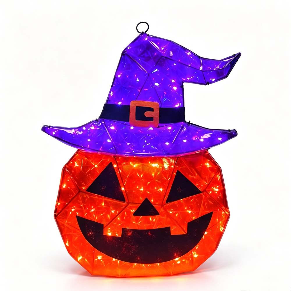 Citrouille d'Halloween magique au chapeau de sorcière irisé pour émerveiller petits et grands