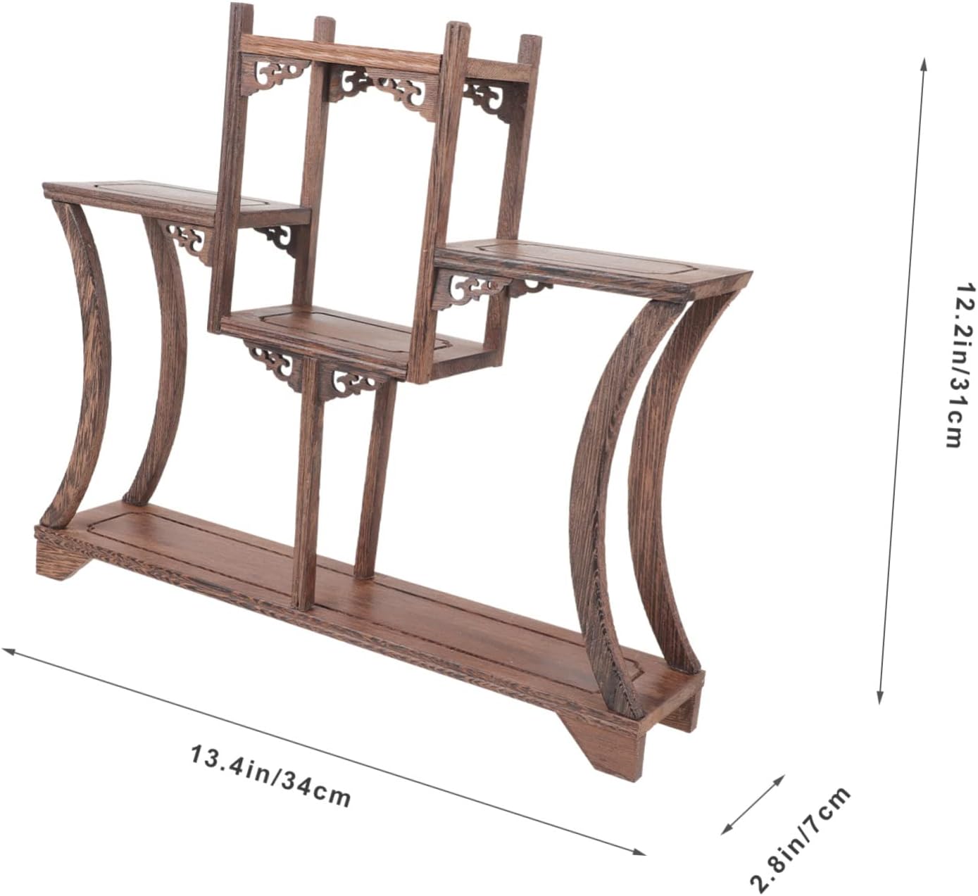 Curio Display Stand Wooden Craft Vintage Display Rack for Chinese Furniture