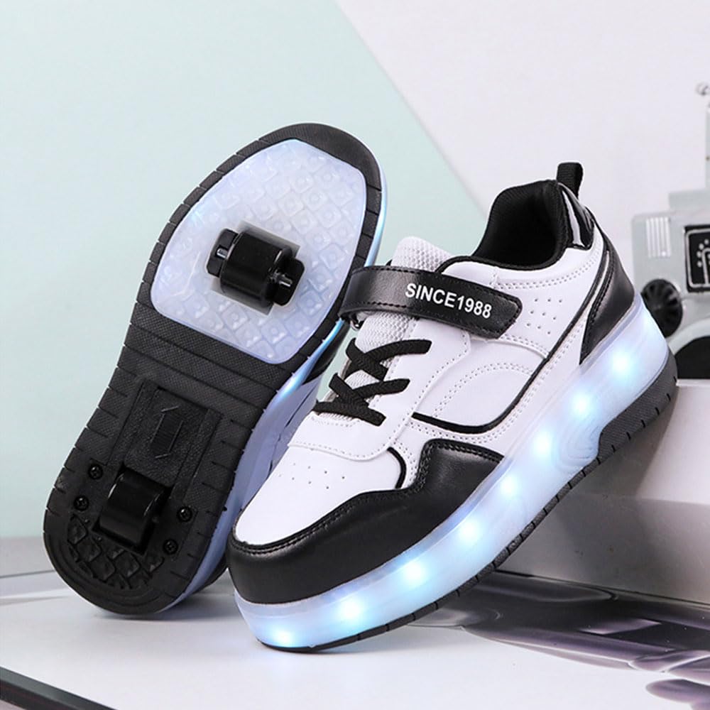 Hiseng Schuhe mit Rollen für Mädchen 29-40 EU, Schuhe mit Rollen für Jungen Rollschuhe Schuhe 2-in-1 Roller Schuhe Schuhe mit Rollen Kinder Outdoor Turnschuhe Turnschuhe mit Rollen Versenkbarer