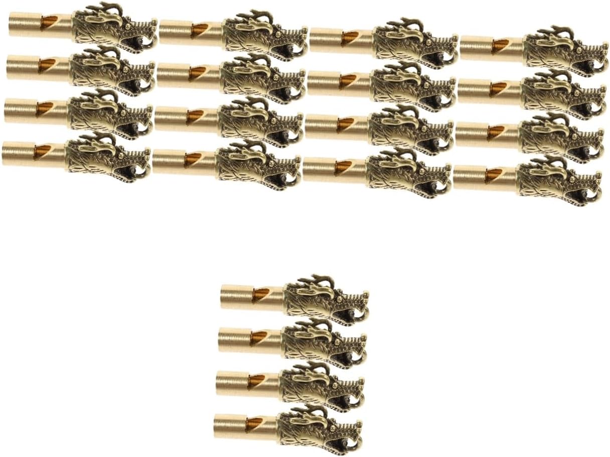 Happyyami 20 Pcs Brass Ornaments Training Whistle Loud Sound Whistle Decorative Whistle Safety Whistle Chinese Zodiac Dragon Whistle Keychain Instrument Whistle Squirrel Personality