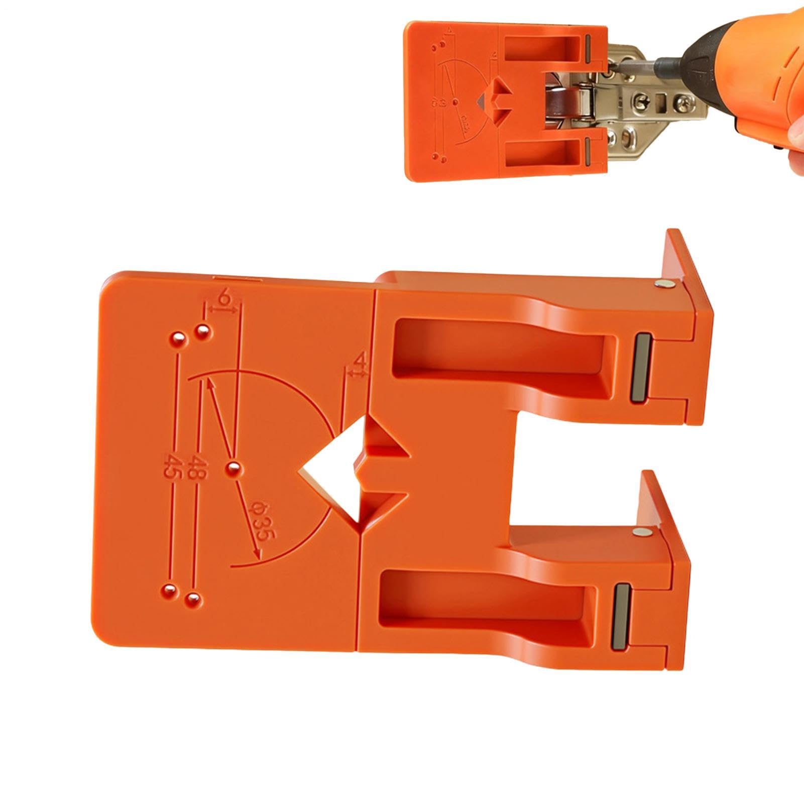 Gabarit de charnière de porte avec outil d'alignement magnétique pour entretoise d'armoire