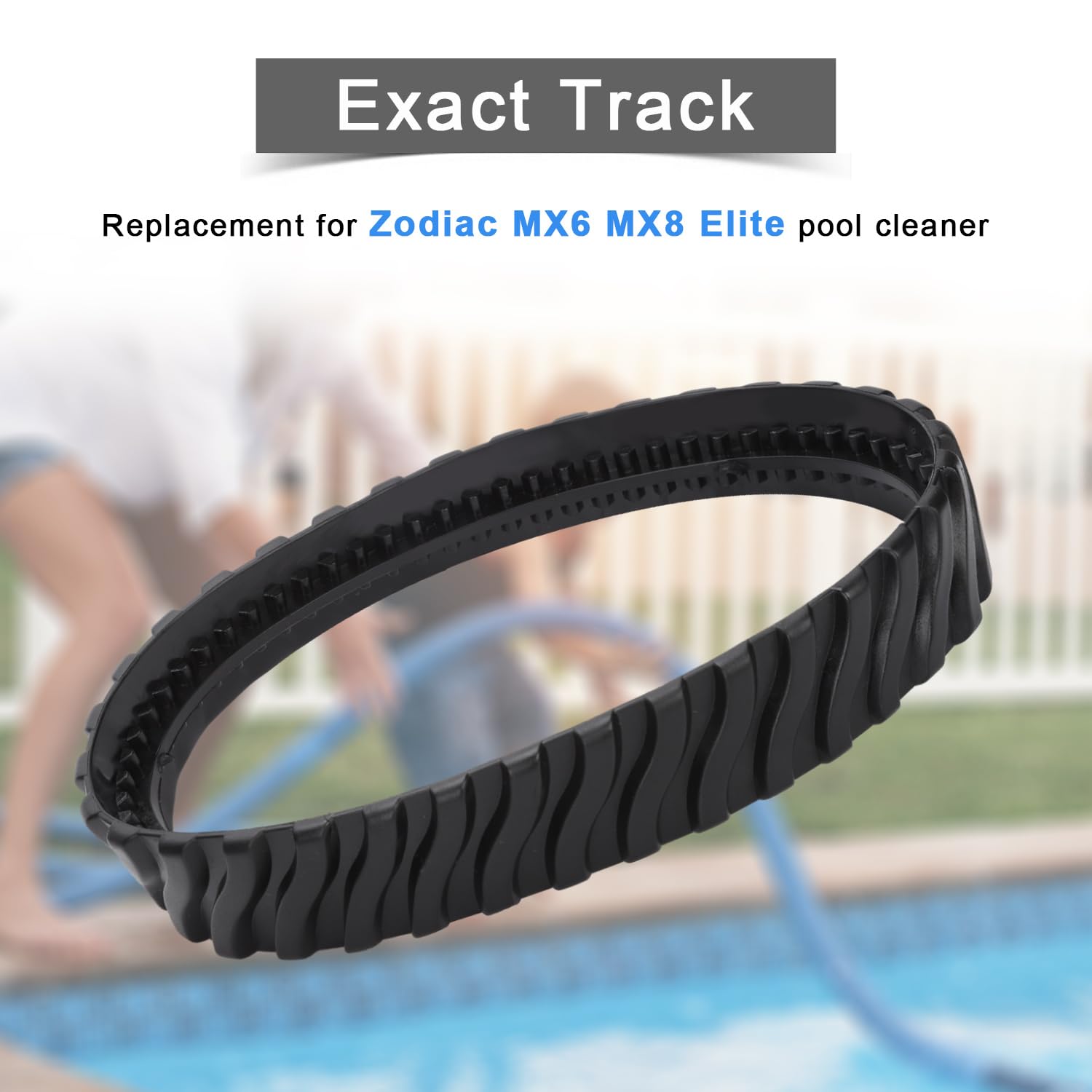 Gosknor Lot de 4 Chenilles Rechange pour Nettoyeur Piscine de Zodiac MX6 MX8 Elite, R0526100 Courroies en Caoutchouc Robustes pour Pneus Piscine