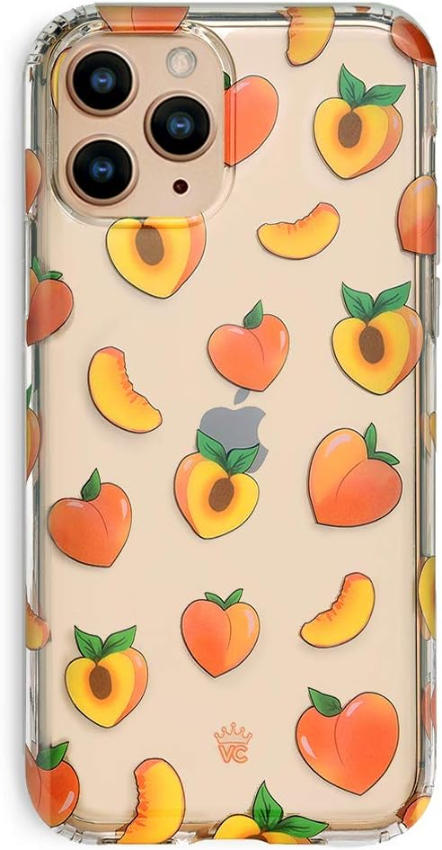 VELVET CAVIAR Compatible with iPhone 11 Pro Case Peach Design - Cute Clear Cases for Women - Protective Phone Cover (Orange Peaches)