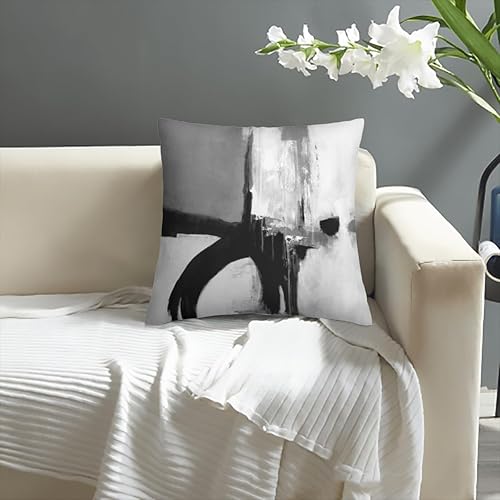 Miniatura 5 de Fundas de almohada de terciopelo abstracto negro, blanco, gris, fundas de almohada para sofá, fundas de almohada cuadradas para decoración del