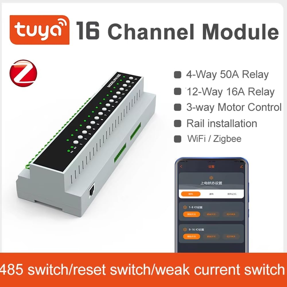 Home Control: Tuya Zigbee 16-Gang-Relais-Switch-, Remote-App und Sprachbetrieb, 110V-240V