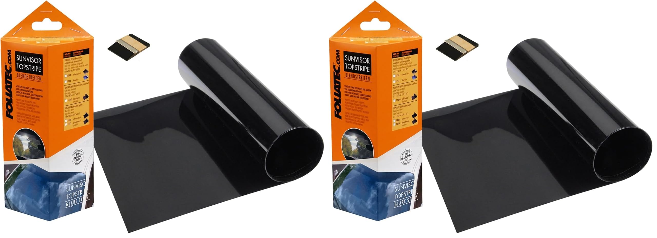 Lámina para parabrisas FOLIATEC TOPSTRIPE contra deslumbramiento solar negro