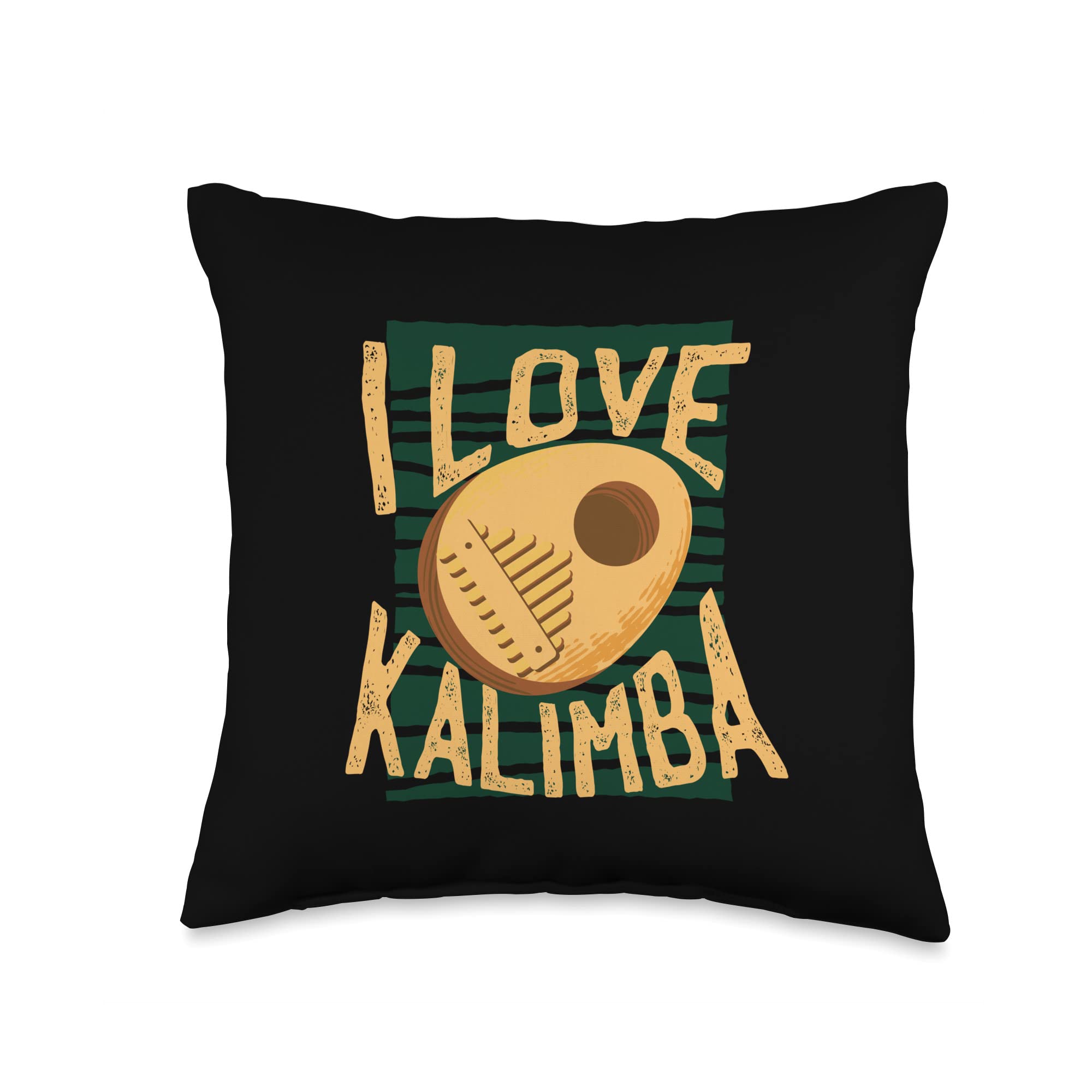 African Thumb Piano Derived From The Zanza I Just Love Sound Instrument Kalimba Throw Pillow, 16x16, Multicolor