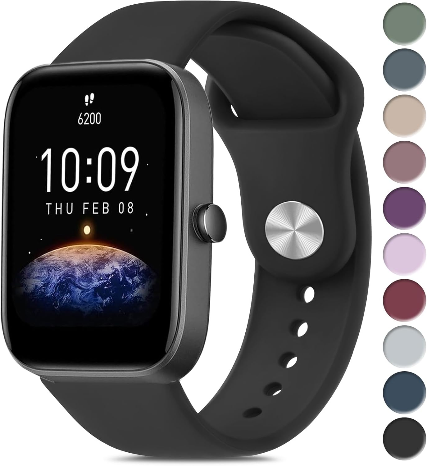 Amazfit Bip 3 / Bip 3 Pro Smartwatch, Wide 20 mm Original Silicone Straps Compatible with