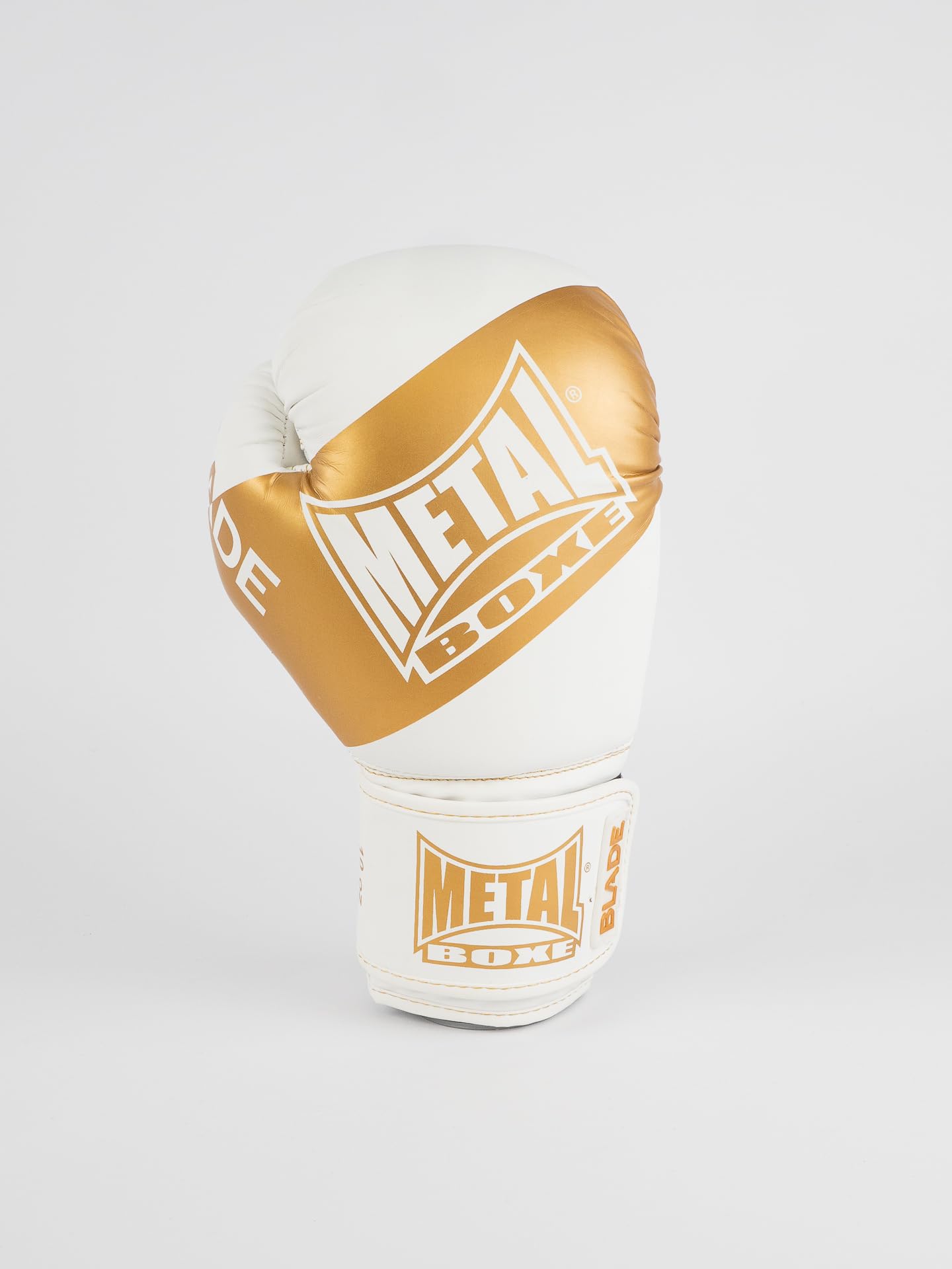 METAL BOXE - Gants de Boxe Blade Gold, Blanc, 10 Oz