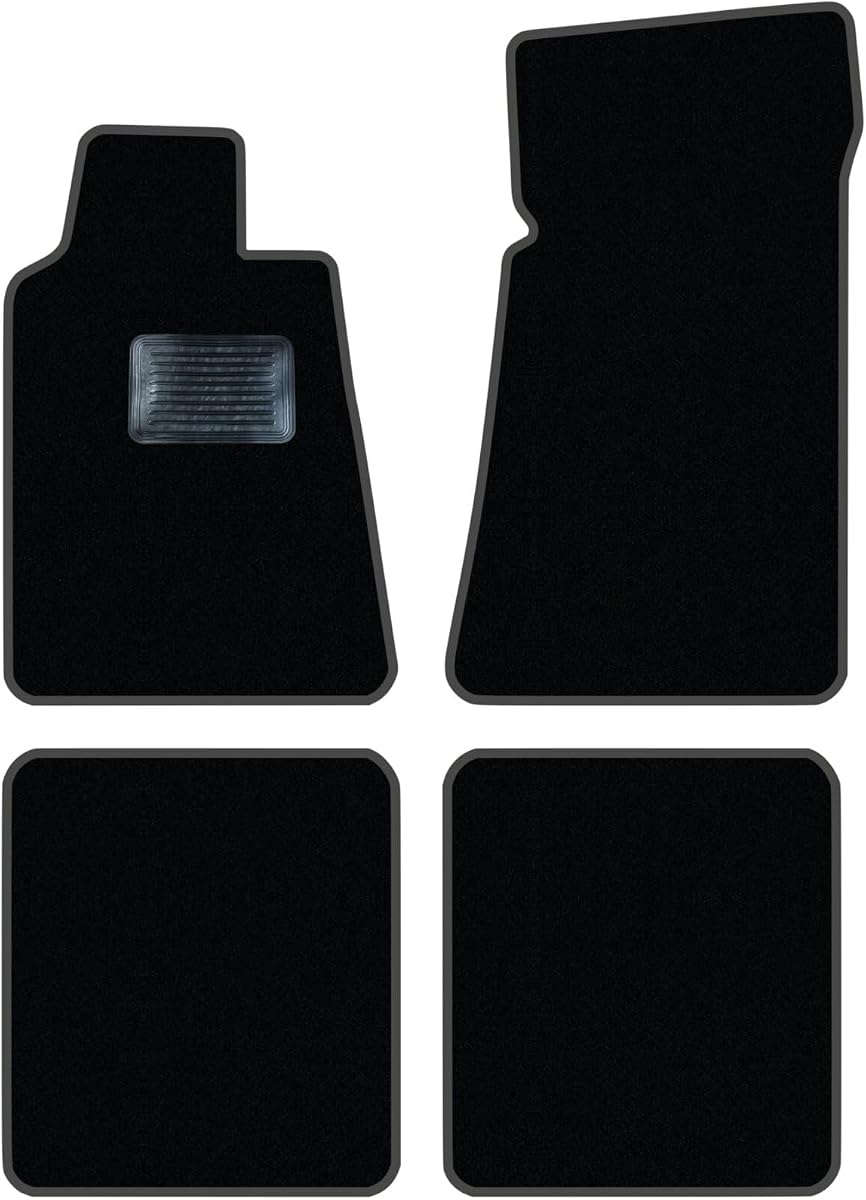 Front & Rear Carpet Floor Mats for BMW 735iL 1988-1992 | Custom Fit, Black, 1992 1991 1990 1989 1988
