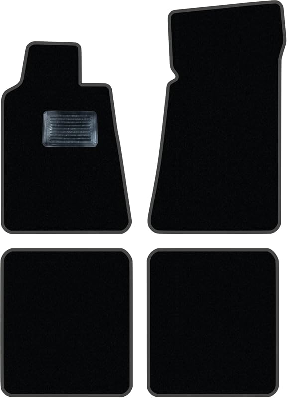 Front & Rear Carpet Floor Mats for BMW 735iL 1988-1992 | Custom Fit, Black, 1992 1991 1990 1989 1988
