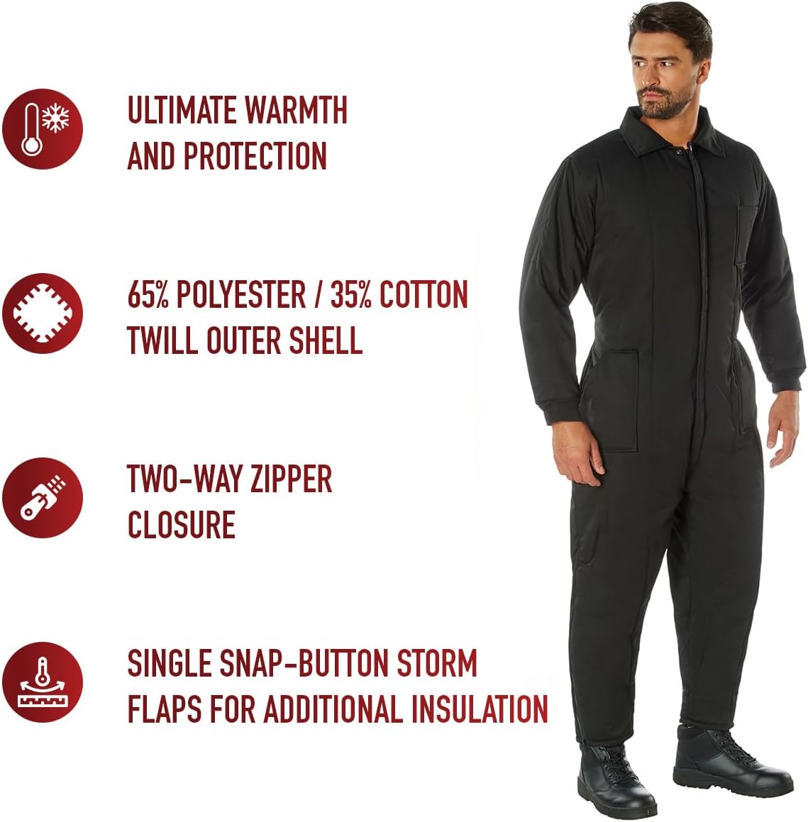 Rothco Insulated Coveralls – Warm Comfortable Thermal Outdoor Workwear - Image 9