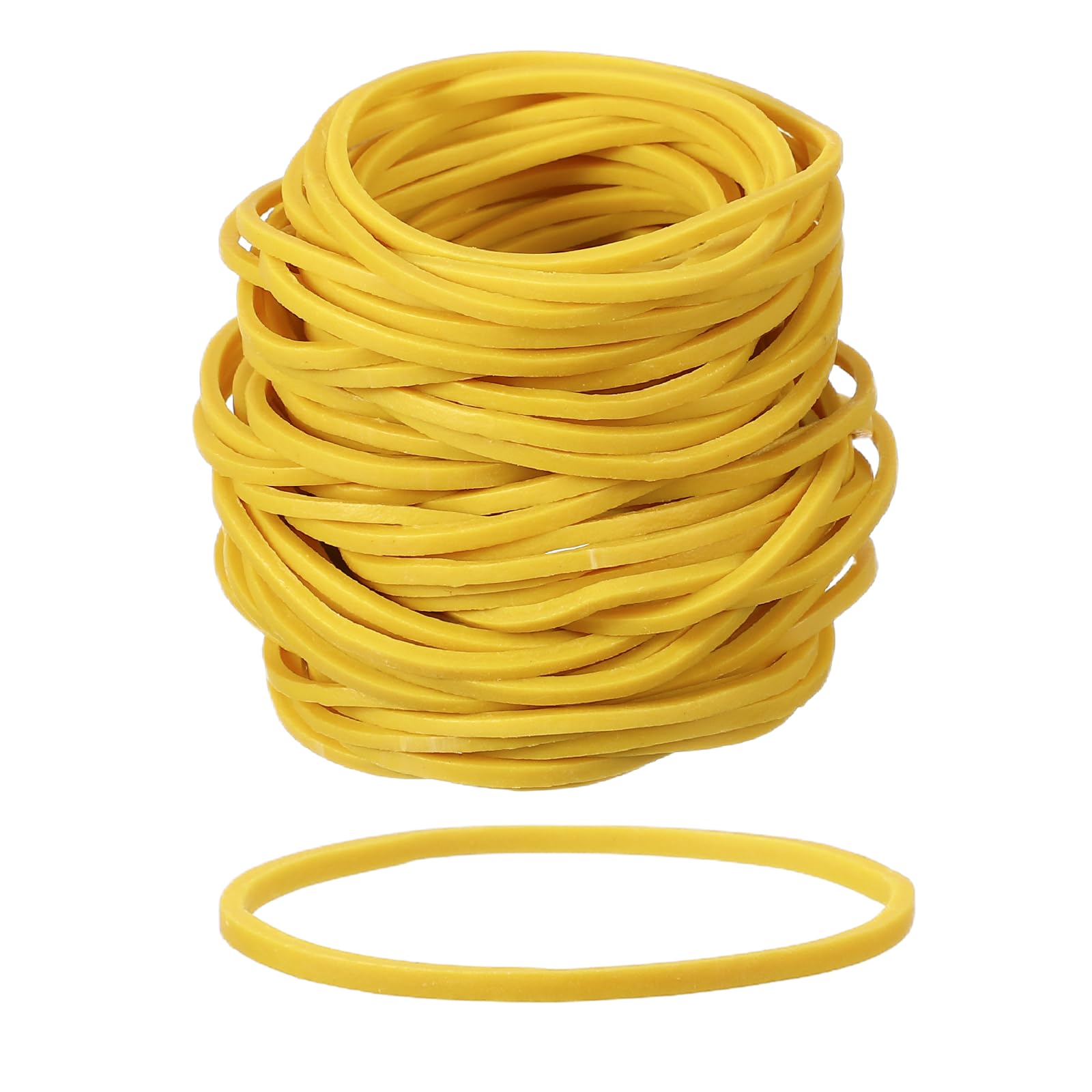 PATIKIL Rubber Bands, 2.4" x 3/50" 500 Pcs Yellow Heavy Duty Elastics Rubber Bands Assorted Size Office Organization Supplies for Home File Folder Board Games and Storage