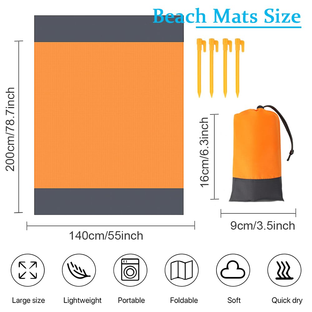 FANSU Strandmatte Wasserdicht 140x200 Cm – Sandfrei, Leicht, Für Picknick, Camping & Strand