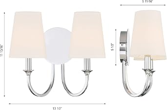 Crystorama Payton 2 Light Polished Chrome Bathroom Vanity