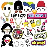 [Premium Qualität Photo Booth Props]- Diese Foto booth Requisiten sind aus hochwertigem stabilem Karton geschnitten mit bambus stöcke und starke Klebstoff, nie sorgen die foto requisiten fallen vom Stock, haltbar zu wiederverwenden, lebendige Farbe genau wie in dem Produkt gezeigt Bilder