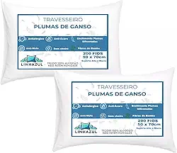 Kit 2 Travesseiros Toque Pluma de Ganso com Fibra Bambu - Linhazul