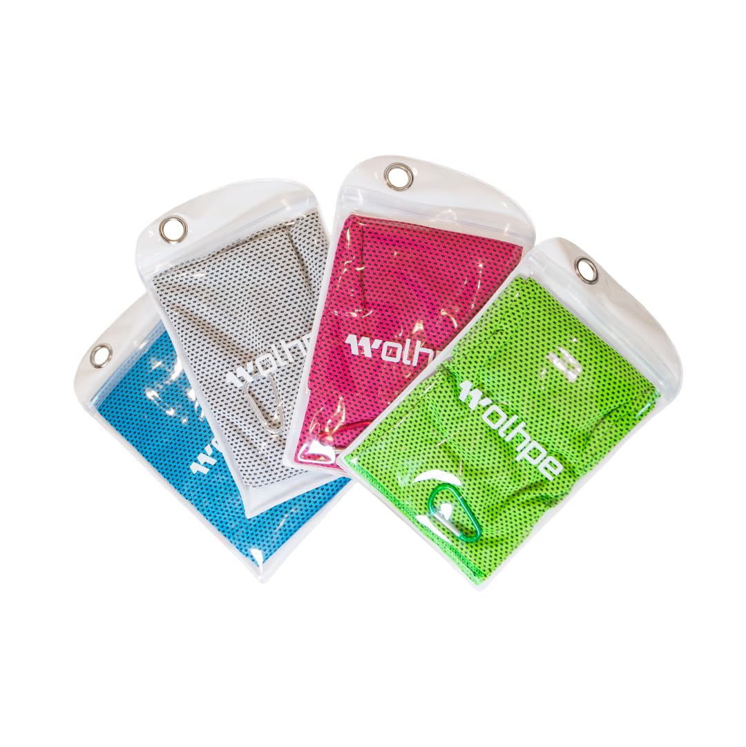 WOLHPE 4 Packs Microfiber Fast Drying Towel, Cooling Neck Wrap, Yoga Towel, Small Sweat Rags for Gym, Fitness Workout Towels for Sweat, Football Towel