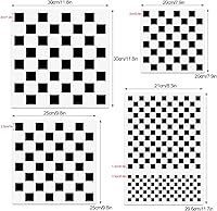 Vista 2 de Plantillas de tablero de ajedrez – 4 plantillas de plástico Mylar reutilizables de varios tamaños para pintar sobre madera, almohadas, pared