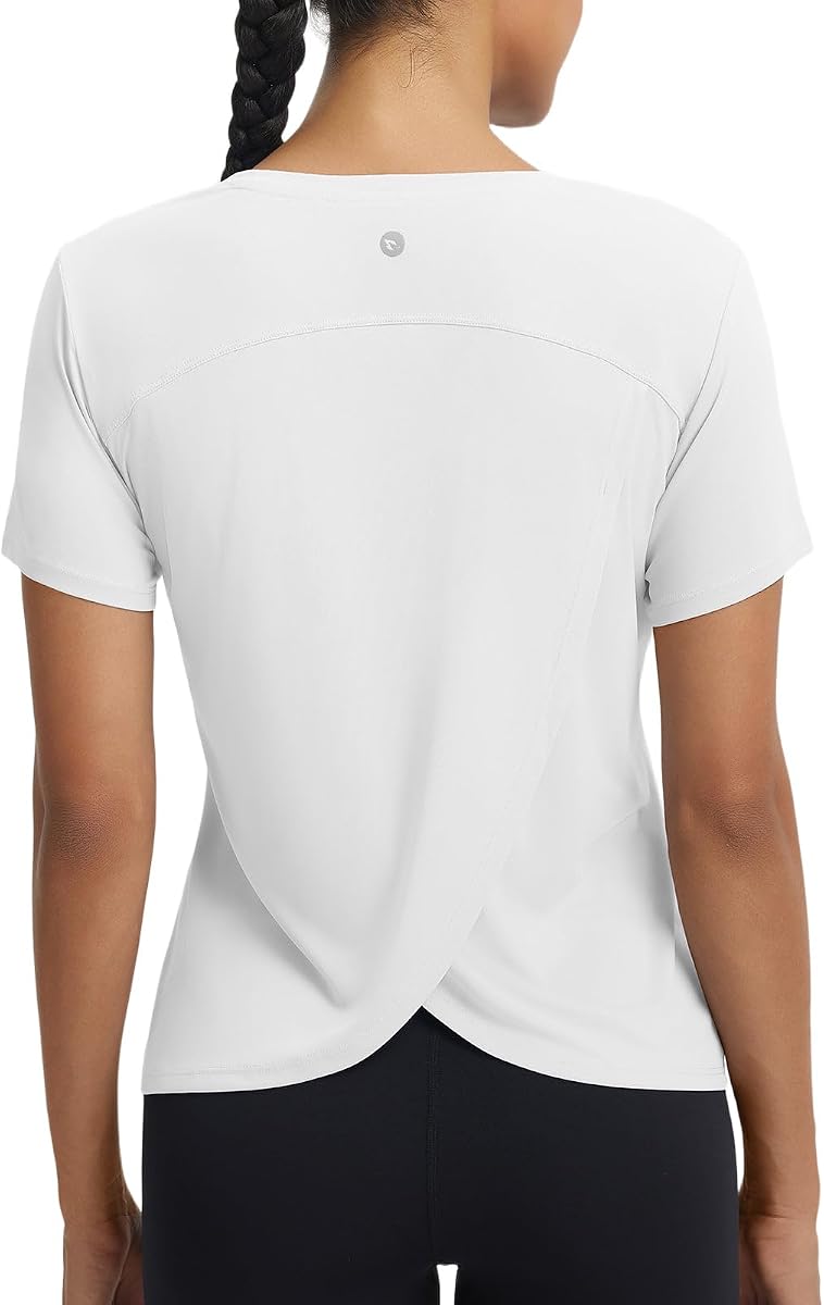 baleaf Women's Athletic Tops Short Sleeve Workout Shirts | Quick Dry, Moisture-wicking, Breathable, Lightweight, Stretchy, Sun Protection, Crew Neck, for Running, Gym, Tennis, Yoga