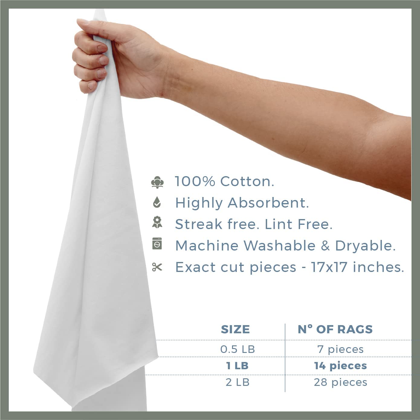 Trapos sin pelusas, 100% algodón, paño suave para camiseta, sin pelusas, para decapado, hierro fundido, polvo, pulido, pintura y limpieza, reutilizable y absorbente (28 unidades)