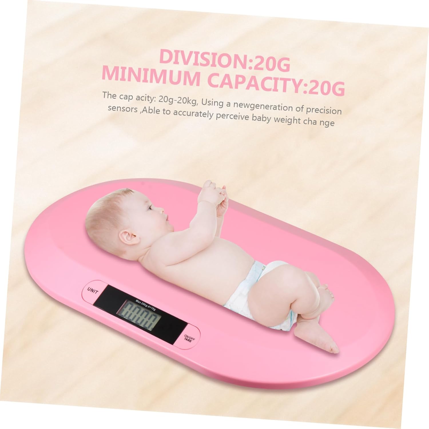 VICASKY 20KG Digital Baby Scale for Infants and Pets Multifunctional Electronic Weight Scale LCD Display Accurate Measurement for Newborns and Small Animals Household Use