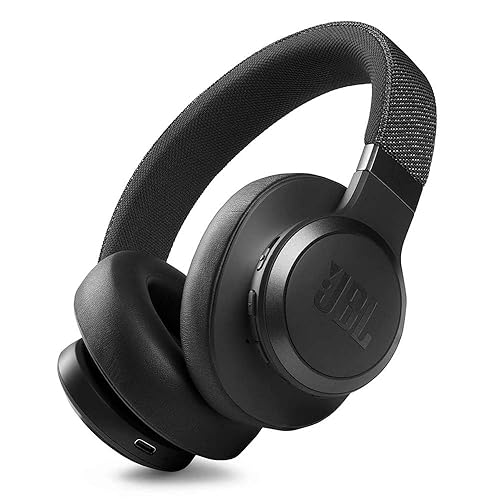 JBL Live 660 NC Wireless Over-Ear Bluetooth Headphones with Active Noise-Cancelling Technology, Up to 50 Hours Battery Life, Black - Single - Black