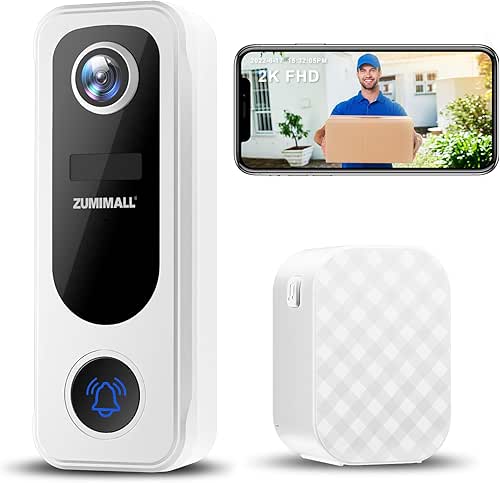 ZUMIMALL Doorbell Camera Wireless No Subscription - 2K Video Doorbell