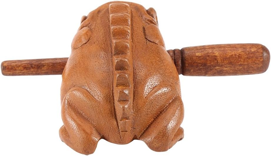 Yosoo Thailand Traditional Home Office Decor Deluxe Craft Wooden Lucky Frog Croaking Musical Instrument Tone Block (Size : 10.6cm) - Image 5