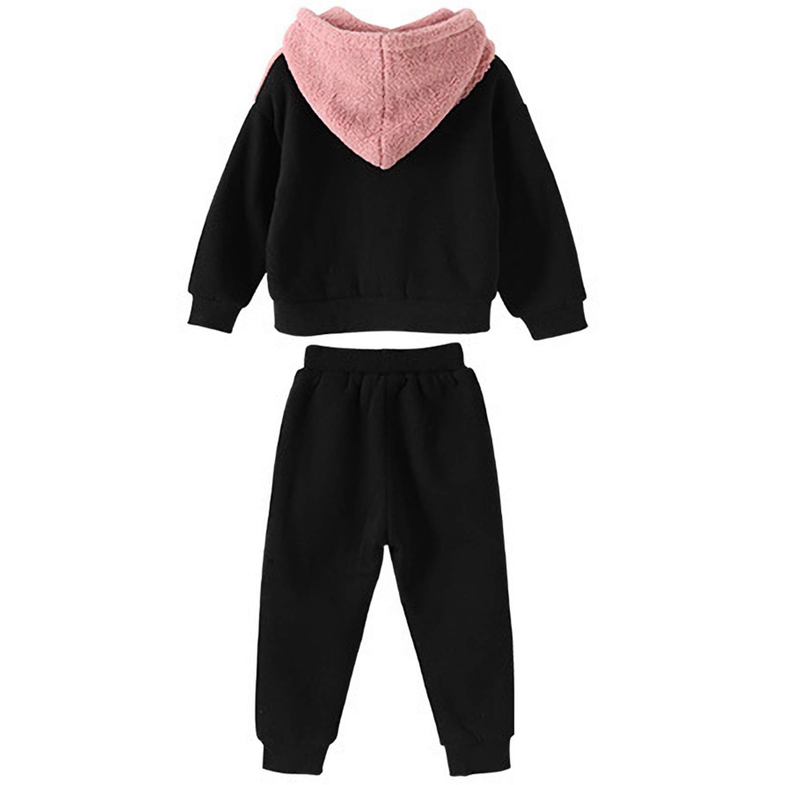 amropi Niña Invierno Chándales Cálido Abrigo con Capucha y Pantalones 2 Piezas Conjunto de Ropa para 3-10 años