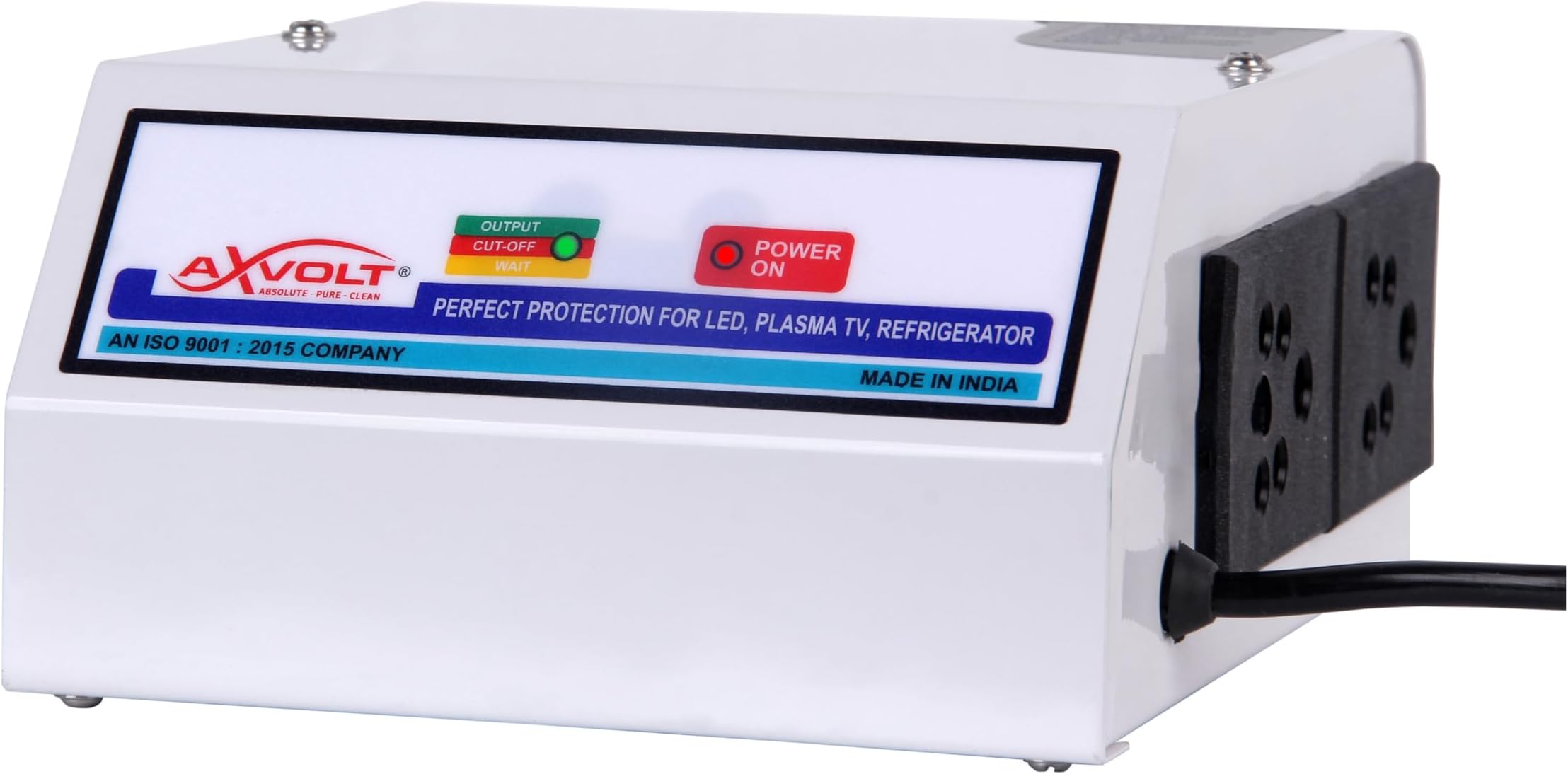 Axvolt TV Voltage Stabilizer for LED, Smart, QLED & OLED TVs up to 55 Inch | TV Voltage Protector | Compatible with Set Top Box & Home Theatre | Stabilizer for Television | White
