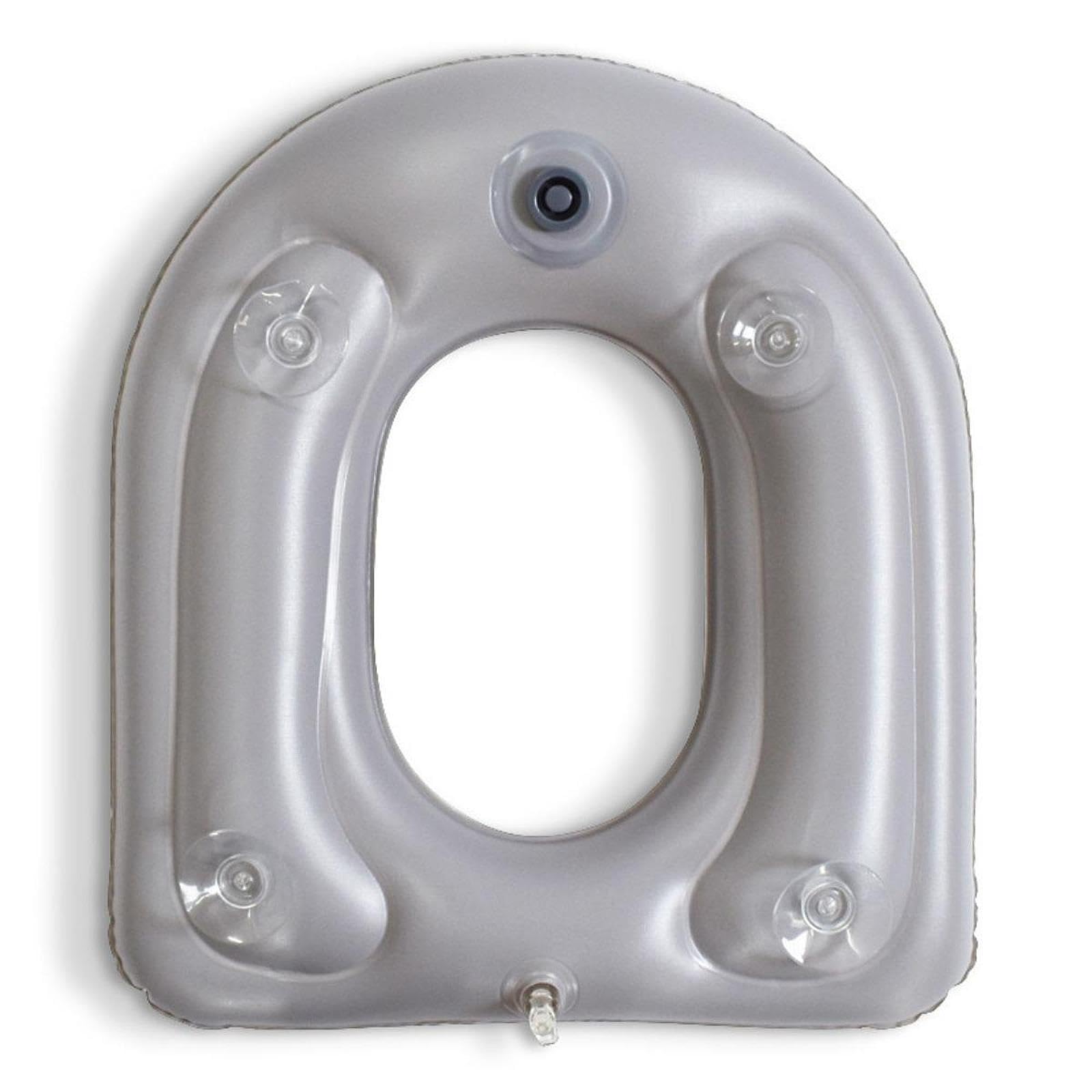 Cuscino per sedile WC gonfiabile con ventose, multifunzione, comodo, con gonfiaggio ad, per uomini in viaggio, Grigio