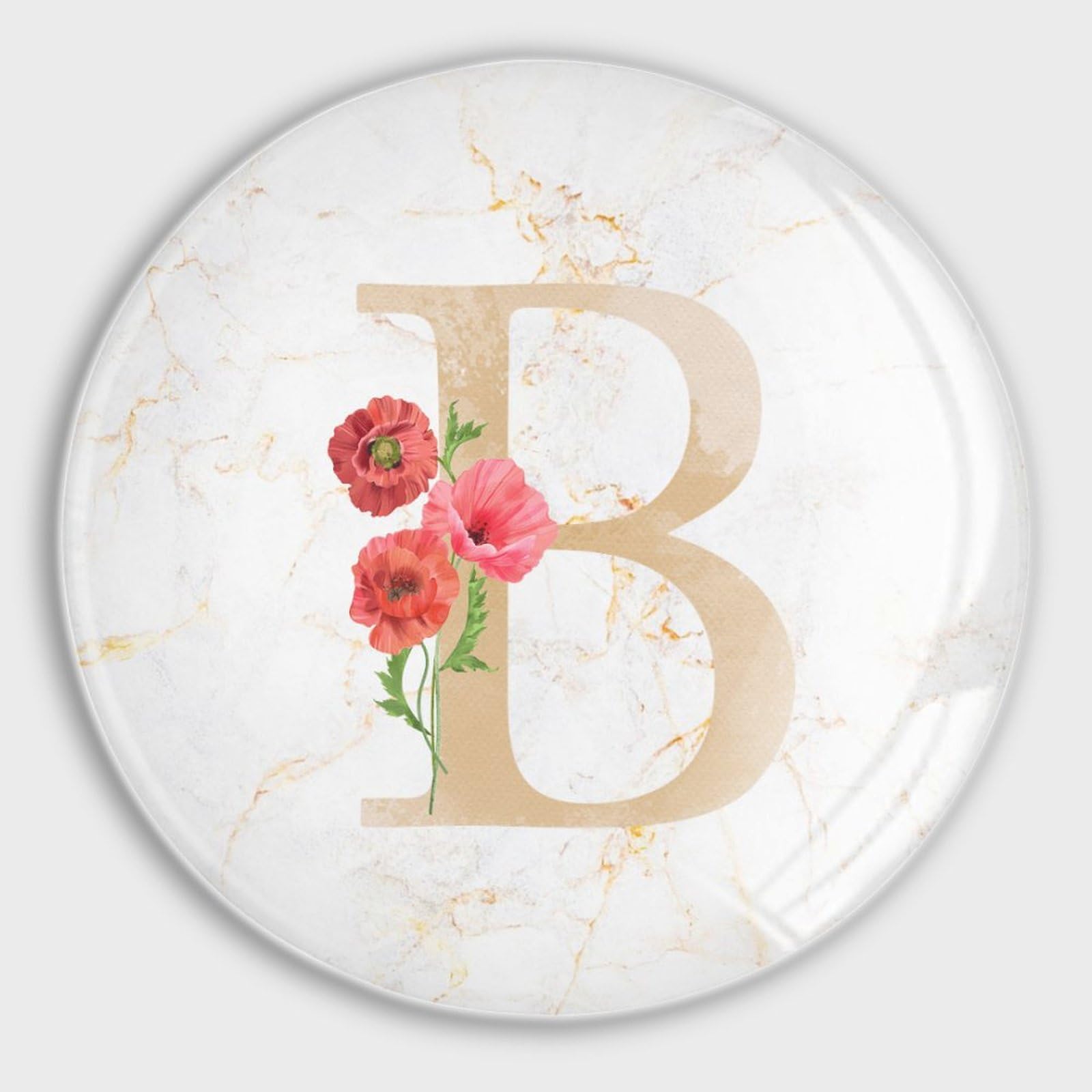 Aimants en verre monogramme B lot de 4 pour réfrigérateur floral
