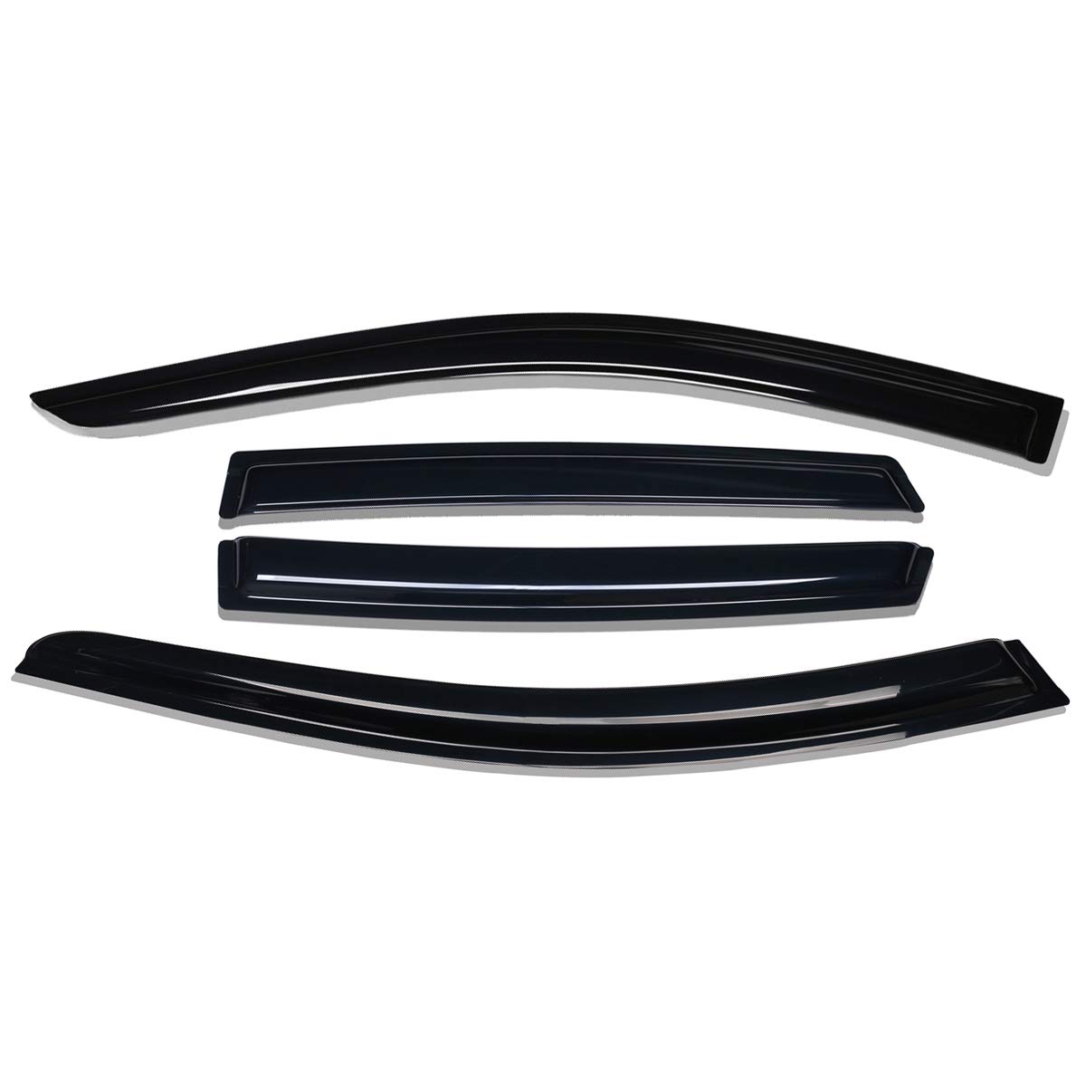 Lightronic WV94861 Tape-on Side Window Visor Deflector Rain Guard, Dark Smoke Shatterproof, 4 PCS Set for 2013-2018 Nissan Altima (Sedan)