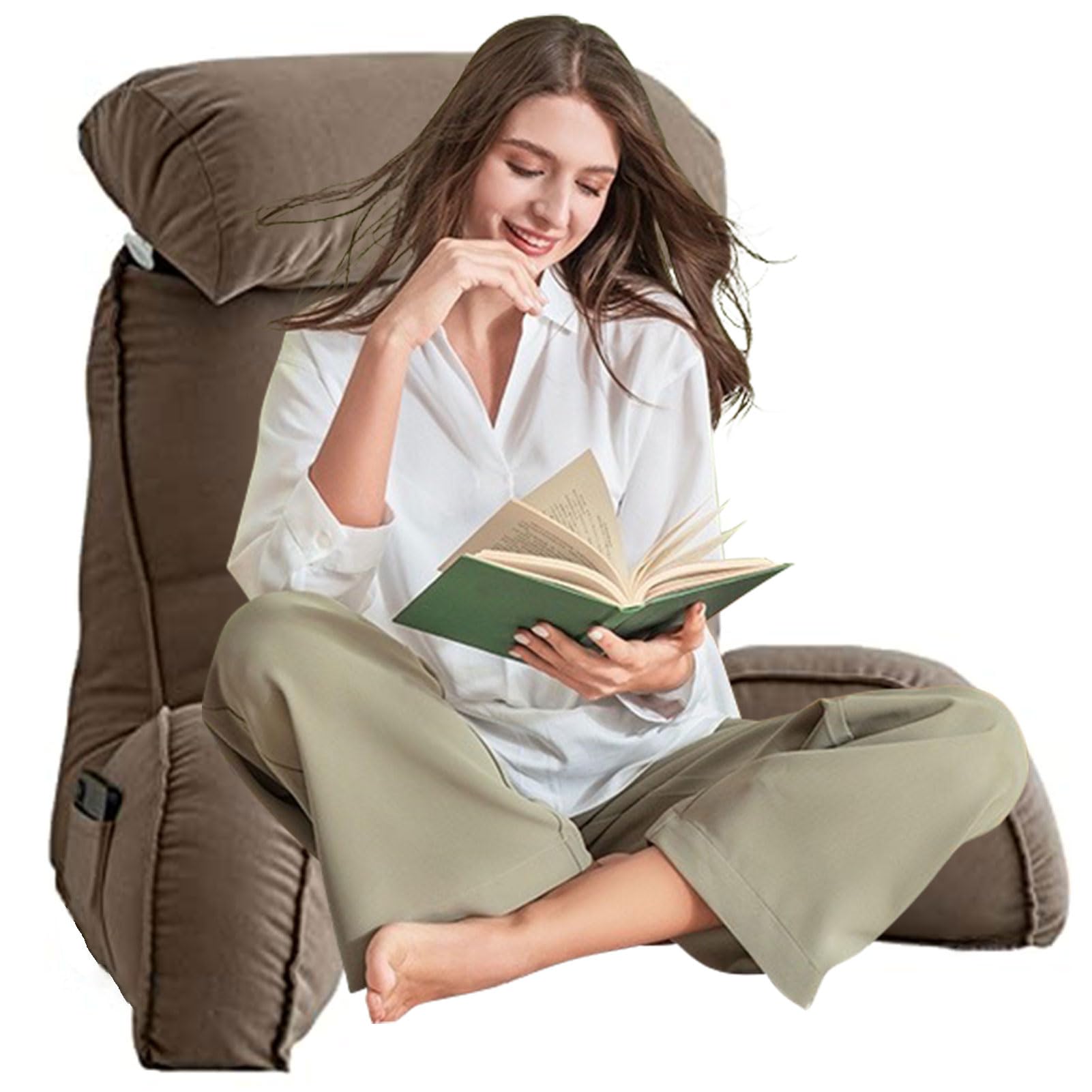 Cojin Lumbar de Lectura Premium,Respaldo para Cama,Sofá,Suelo y Almohada Extra Viscoelástica,para Sentarse en la Cama Leer Juegos o Ver la Biblioteca de TV