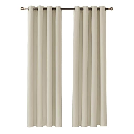 UMI Blackout Thermal Insulated Eyelet Curtains, Beige
