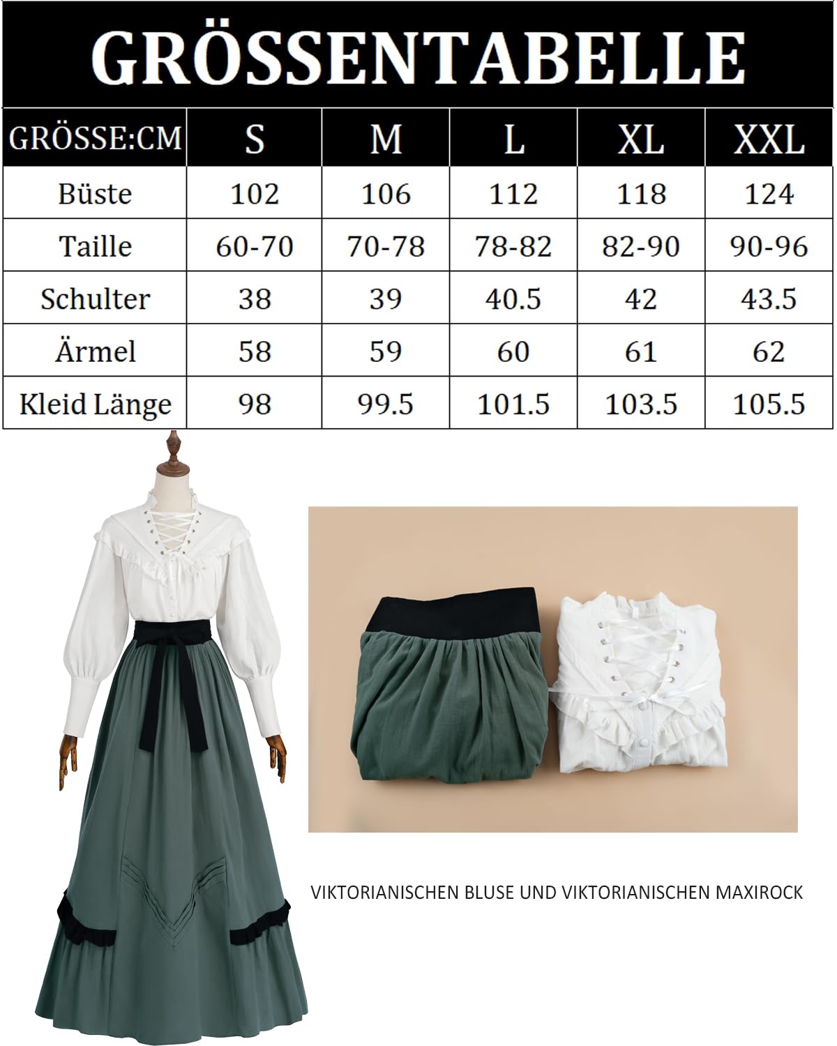 Fiamll Vestido victoriano para mujer, disfraz renacentista, blusa eduardiana, falda renacentista, vestidos de fiesta