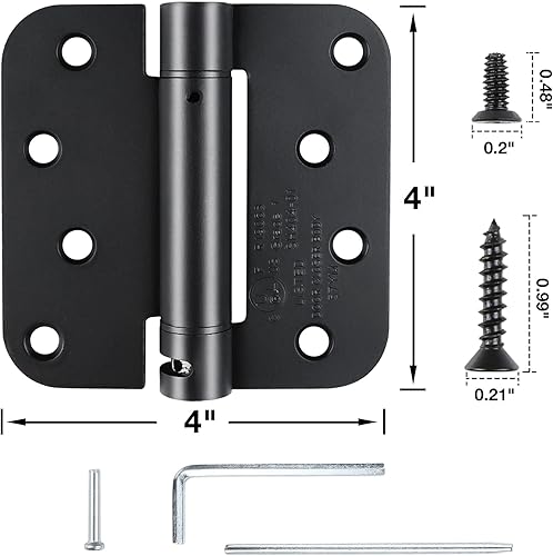 Miniatura 2 de Bisagras de puerta negras de cierre automático de 4 x 4 pulgadas, bisagras de cierre suave, bisagras de puerta de cierre automático, bisagras de