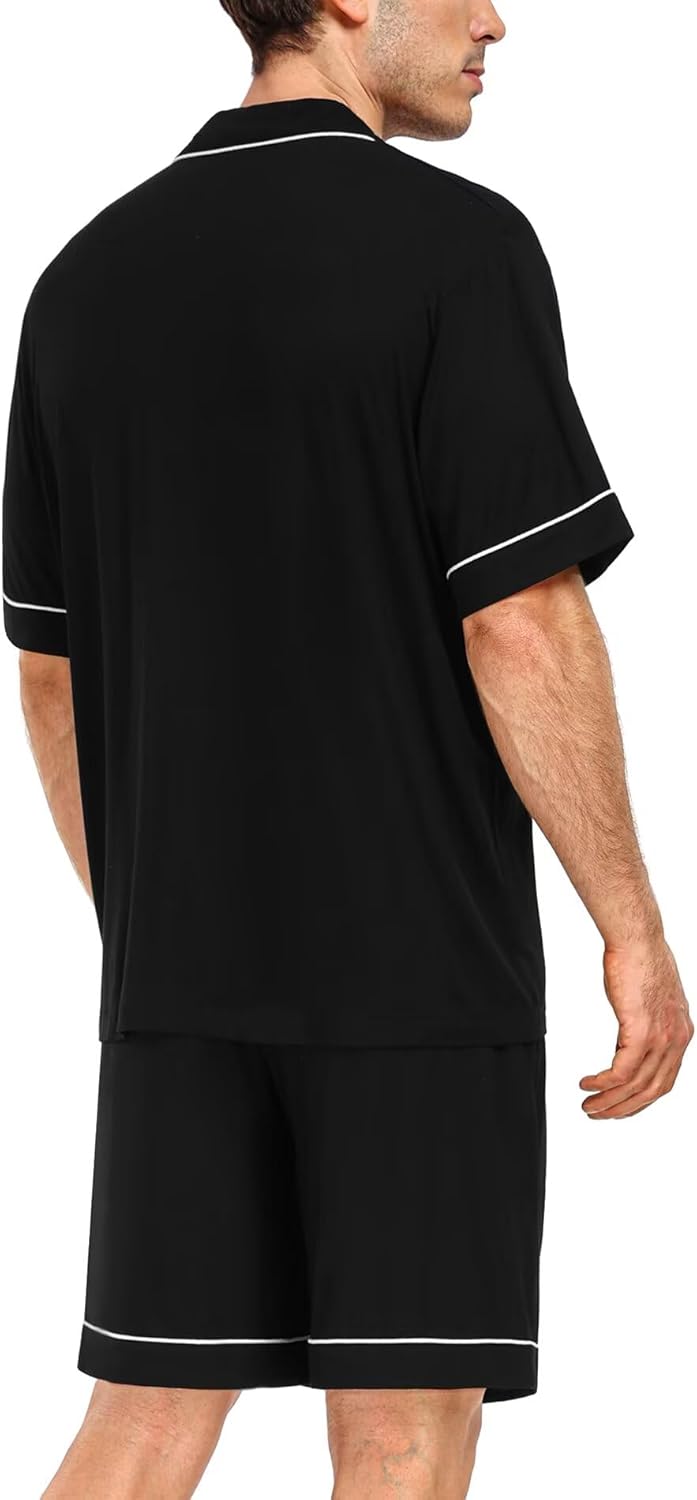 DIKFA Couple Matching Pajamas Set Short-sleeve PJ Women & Men 2Pcs Loungewear Button Down Sleepwear Pjs Sets - Image 5