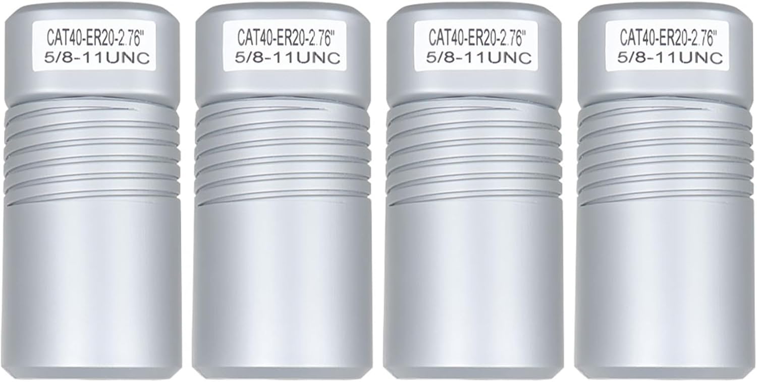 kimllier 3Pcs Collet Chuck Toolholder Set CAT40 X ER20 Steel Collet 4 Inch 5/8-11 Thread For CNC Engraving Machines, Milling Machines, Lathes
