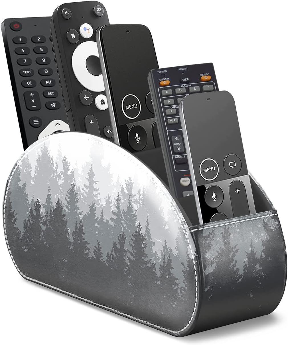 Amazon.com: AIENAU TV Remote Control Holder with 5 Compartments,Pu ...