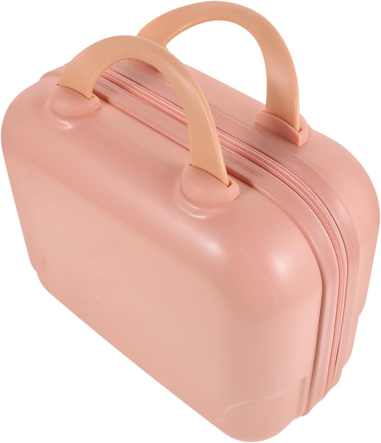 Ciieeo Portable Hard Shell Makeup Case Pink Travel Organizer Cosmetic Train Case with Handle for Women and Carrying Storage during Travel
