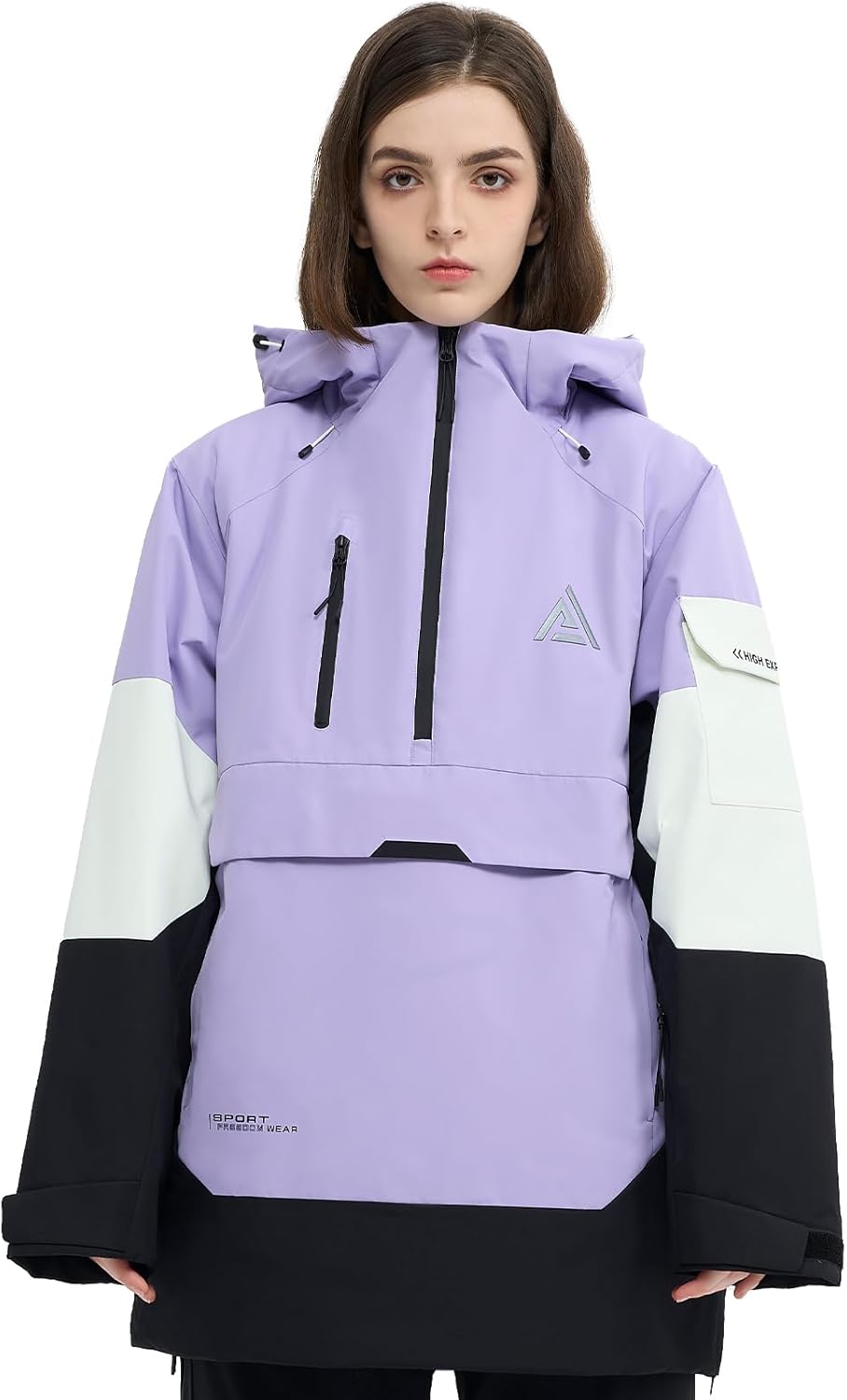 Ski Jacket Snowboard Anorak Coat Pullover Baggy Snow Hooded Insulated Hoodie Waterp...