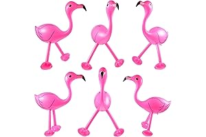 Inflatable Pink Flamingo Party Supplies Bundle (6 Pieces)