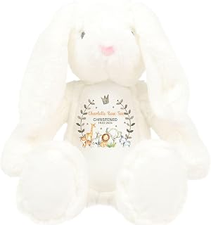 Personalised Christening Gift With Name And Church Plush Toy Baptism Bunny Baby Girl Boy Gifts Babies Keepsake Teddy Naming Ceremony