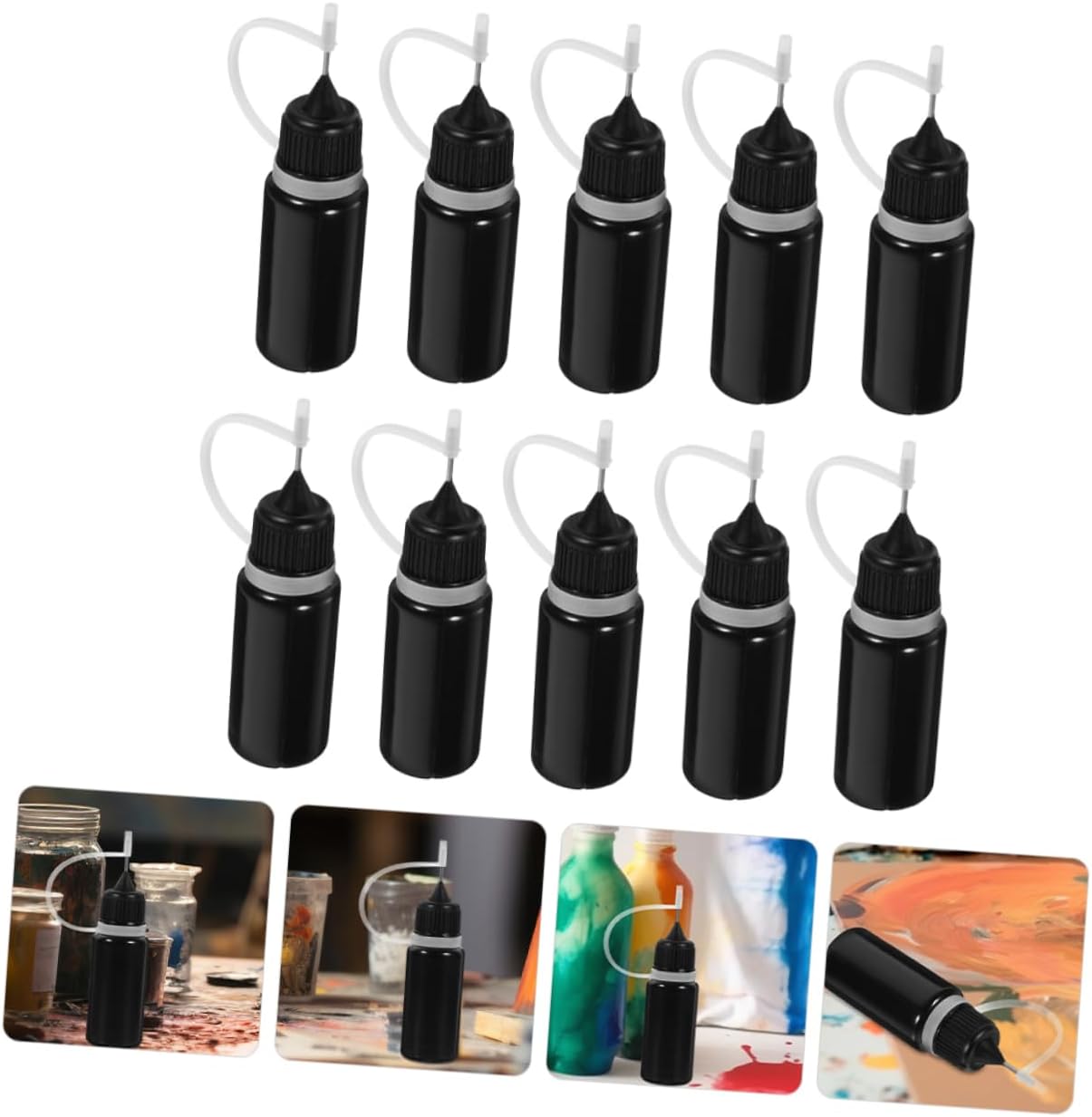 ULTECHNOVO 10pcs Needle Tip Squeeze Bottles Glue Oil Applicator Bottles Fine Tip Dispenser for Precision Application