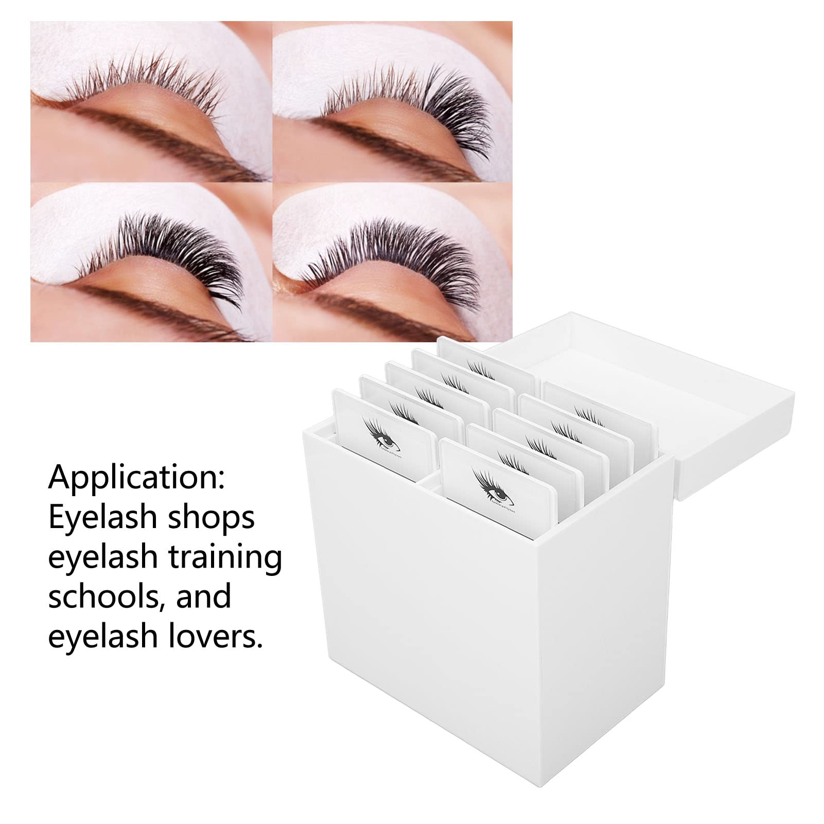 Boîte de Rangement de Cils en Acrylique, Boîte de Rangement de Maquillage Cosmétique, Porte-palette de Colle de Faux Cils pour Greffer L'extension de Cils, 10 Couches de Nettoyage de Lumière Ultraviol
