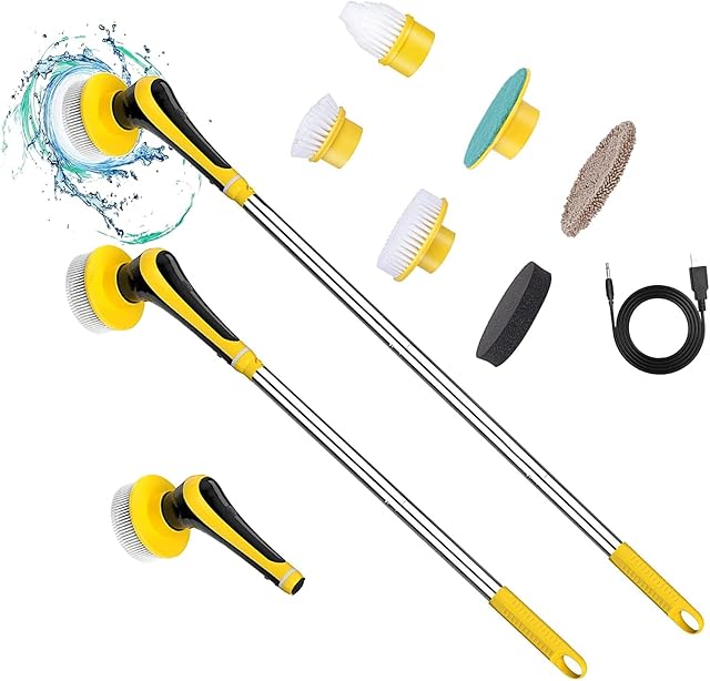 IraXpro Electric Cleaning Brush,Electric Scrubber Cordless with Adjustable Extension Arm(9.05in-30.7in-40.16in),Electric Spin Scrubber Recharge IPX7 Waterproof for Bathroom,Tub,Tile,Floor,Toilet